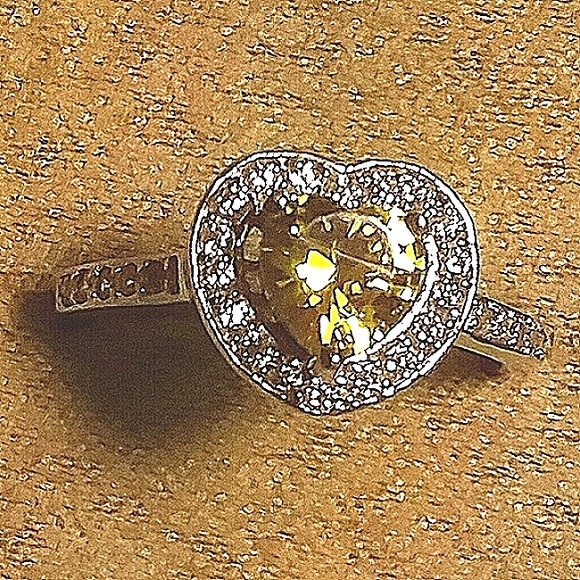 Platinum over Sterling Silver Yellow & White CZ - Picture 2 of 7